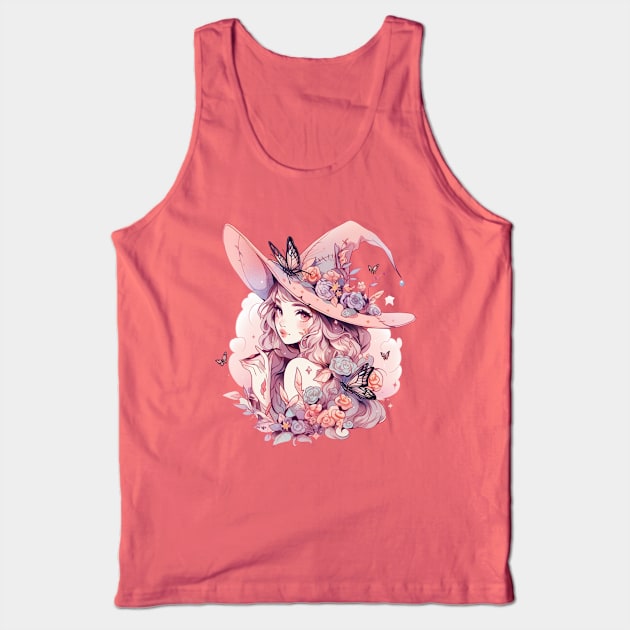 Kawaii Cute Witch Tank Top by DarkSideRunners